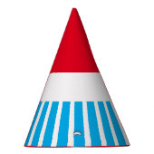 Fun Bright Red Sky Blauer Karneval Streifen auf We Partyhütchen (Rechts)