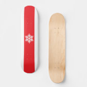 Fun Bright Red White Alpin Skipass Skateboard (Vorderseite)