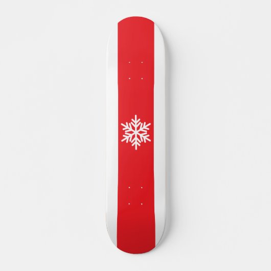Fun Bright Red White Alpin Skipass Skateboard (Vorne)