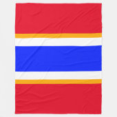 Fun Bright Red White Blue Gelb Rennstreifen Fleecedecke (Vorderseite)