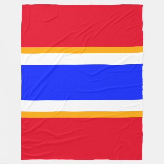 Fun Bright Red White Blue Gelb Rennstreifen Fleecedecke (Vorderseite)