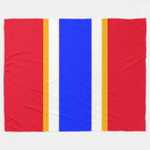 Fun Bright Red White Blue Gelb Rennstreifen Fleecedecke (Vorderseite (Horizontal))