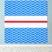 Fun Bright Red White Blue Waves Racing Stripes Leinwanddruck (Insitu (Holzboden))