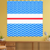 Fun Bright Red White Blue Waves Racing Stripes Leinwanddruck (Insitu (Wohnzimmer))