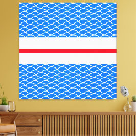 Fun Bright Red White Blue Waves Racing Stripes Leinwanddruck