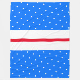 Fun Bright Red White Dotted Blue Racing Streifen Fleecedecke