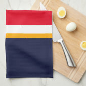 Fun Bright Red White Gelb Racing Streifen auf der Geschirrtuch (Viertel Falte)