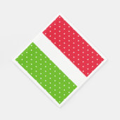Fun Bright Red White Lime Green Stripes Polka Dots Serviette (Ecke)