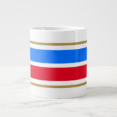 Fun Bright Red White Nautical Blue Racing Streifen Jumbo-Tasse (Vorderseite)