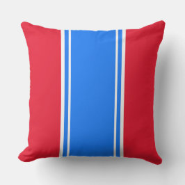 Fun Bright Red White Nautical Blue Racing Streifen Kissen
