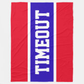 Fun Bright Red White Royal Blue Streifen "TIMEOUT" Fleecedecke (Vorderseite)