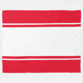 Fun Bright Red Wide Sporty White Racing Streifen Fleecedecke (Vorderseite (Horizontal))