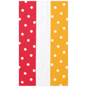 Fun Bright Red Yellow Summer Stripes Polka Dots Tischdecke (Vorderseite)