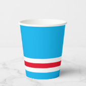 Fun Bright Sky Blue Red White Base Racing Streifen Pappbecher (Vorderseite)