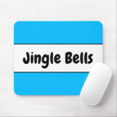 Fun Bright Sky Blue White Christmas Jingle Bells Mousepad (Mit Mouse)