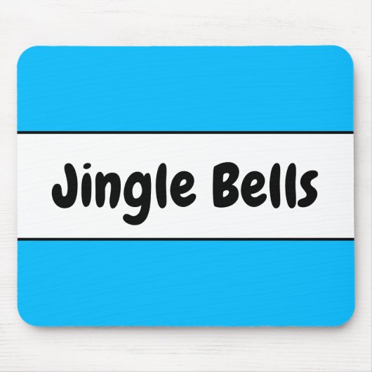 Fun Bright Sky Blue White Christmas Jingle Bells Mousepad (Vorne)