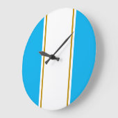 Fun Bright Sky Blue White Racing Streifen Große Wanduhr (Winkel)