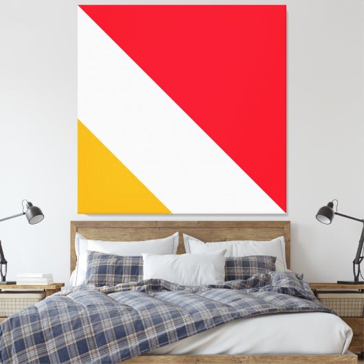 Fun Bright Sommer Rot Gelbe Streifen Leinwanddruck (Insitu (Schlafzimmer))