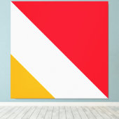 Fun Bright Sommer Rot Gelbe Streifen Leinwanddruck (Insitu (Holzboden))