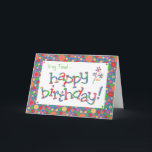 Fun Bright Spots auf Blue for Friend Geburtstag Karte<br><div class="desc">Eine farbenfrohe Geburtstagskarte für einen Freund,  mit farbenfroher Schrift und einem hellen,  blubbly,  spotty pattern. Sie können die Insider-Nachricht ändern,  wenn Sie möchten.</div>