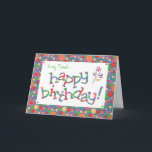 Fun Bright Spots auf Blue for Friend Geburtstag Karte<br><div class="desc">Eine farbenfrohe Geburtstagskarte für einen Freund,  mit farbenfroher Schrift und einem hellen,  blubbly,  spotty pattern. Sie können die Insider-Nachricht ändern,  wenn Sie möchten.</div>