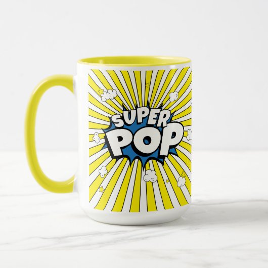 Fun Bright Sunshine SUPER POP! Comic Book Pop Art  Tasse (Links)