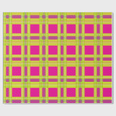 Fun Bright Tartan Plaid Hot Pink Christmas Geschenkpapier (Flach)