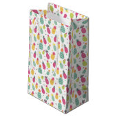 Fun Bright tropisches Ananas Muster Kleine Geschenktüte (Rückseite Schrägansicht)