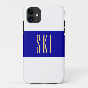 Fun Bright Winter White Royal Blue Tall SKI Text Case-Mate iPhone Hülle