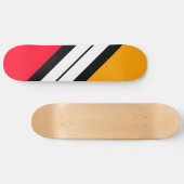 Fun Bright Yellow White Diagonal Racing Strip Skateboard (Horizontal)