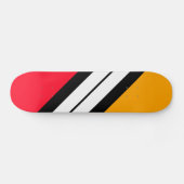 Fun Bright Yellow White Diagonal Racing Strip Skateboard (Horizontal)