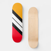 Fun Bright Yellow White Diagonal Racing Strip Skateboard (Vorderseite)