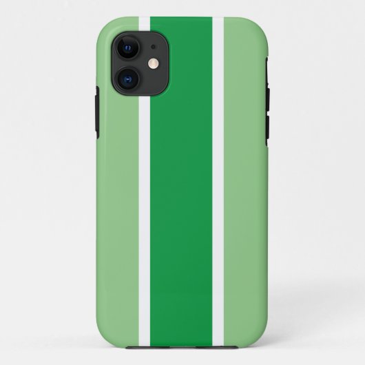 Fun Bright Zwei Tone grüne, weiße Streifen Case-Mate iPhone Hülle (Rückseite)