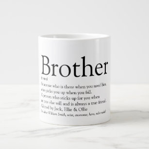 Fun Brother Definition Zitat schwarz und weiß Jumbo-Tasse