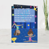 Fun Brown Girls Gymnastik Geheimnachricht Geburtst Karte (Rückseite)