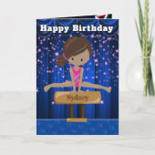 Fun Brown Girls Gymnastik Geheimnachricht Geburtst Karte (Vorderseite)