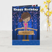 Fun Brown Girls Gymnastik Geheimnachricht Geburtst Karte (Gelbe Blume)