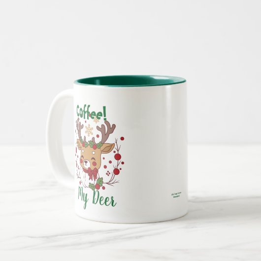 FUN Brown & Green ''My Deer'' Weihnachten Zweifarbige Tasse (Vorderseite Links)