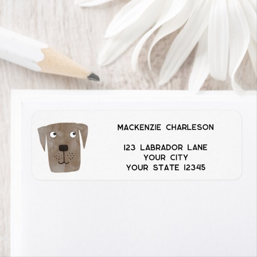 Fun Brown Hund Personalisierte Rücksendeadresse (Insitu)