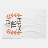 Fun Brown Orange Happy Fall Leaf Geschirrtuch (Horizontal)