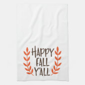 Fun Brown Orange Happy Fall Leaf Geschirrtuch (Vertikal)