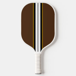 Fun Brown Slim Schwarz-weiße vertikale Streifen Pickleball Schläger