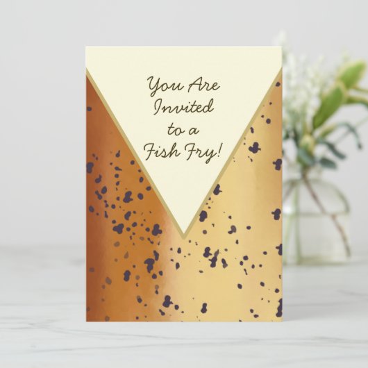 Fun Brown Trout Pattern Modern Fish Fry Einladung (Stehend Vorderseite)