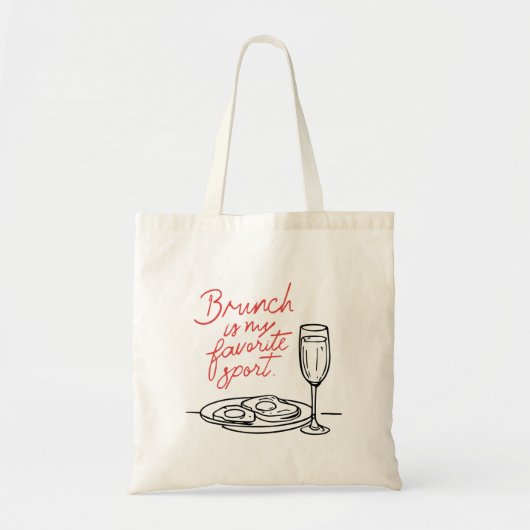 Fun Brunch Lovers Trendy Breakfast Doodle Zitat Tragetasche (Vorne)