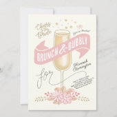 Fun Brunch und Bubbly Bridal Dusche Einladung (Vorderseite)