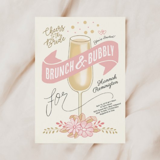 Fun Brunch und Bubbly Bridal Dusche Einladung
