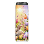 Fun Brushstroke Highland Cow Easter Tumbler Thermosbecher (Rückseite)