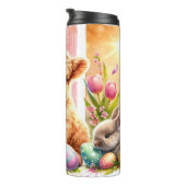 Fun Brushstroke Highland Cow Easter Tumbler Thermosbecher (Nach rechts gedreht)