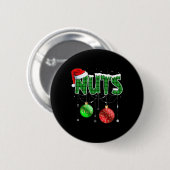 Fun Brust Nüsse Weihnachten Matching Couple Chestn Button (Vorne & Hinten)