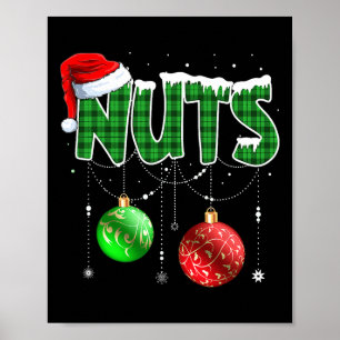 Fun Brust Nüsse Weihnachten Matching Couple Chestn Poster